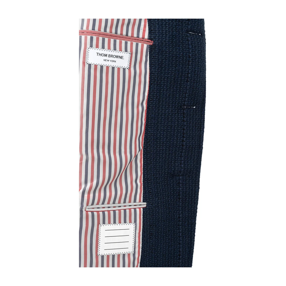 Thom Browne Blauwe Tweed Chesterfield Overjas Blue Heren
