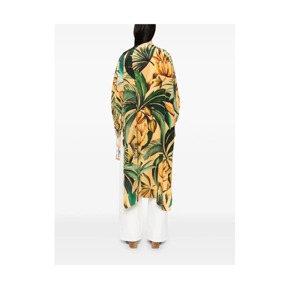 Farm Rio Gele Jurk met Trekkoord en Zijdelingse Splitten Multicolor Dames