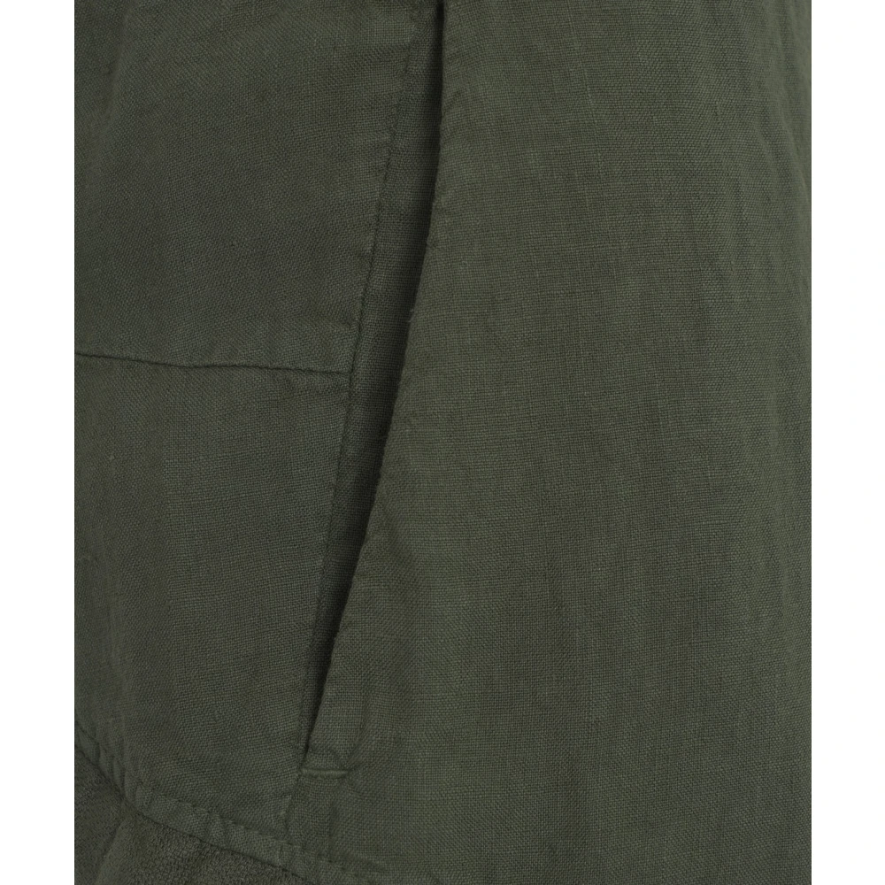 Transit Groene Cargo Shorts Linnen Stijlvolle Riem Green Heren