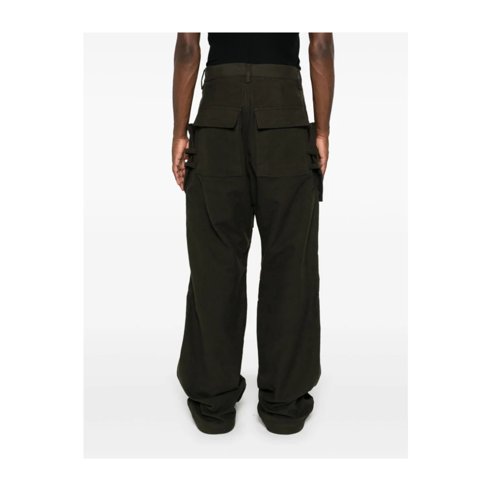Rick Owens Cargo broek in donkergroen katoen Green Heren