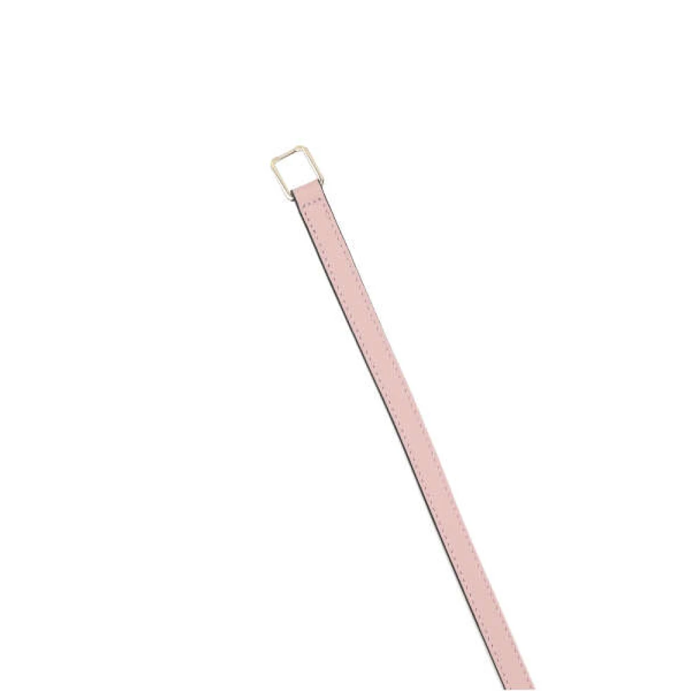 Valextra Lichtroze Gehamerd Leren Handtas met Gouden Hardware Pink Dames