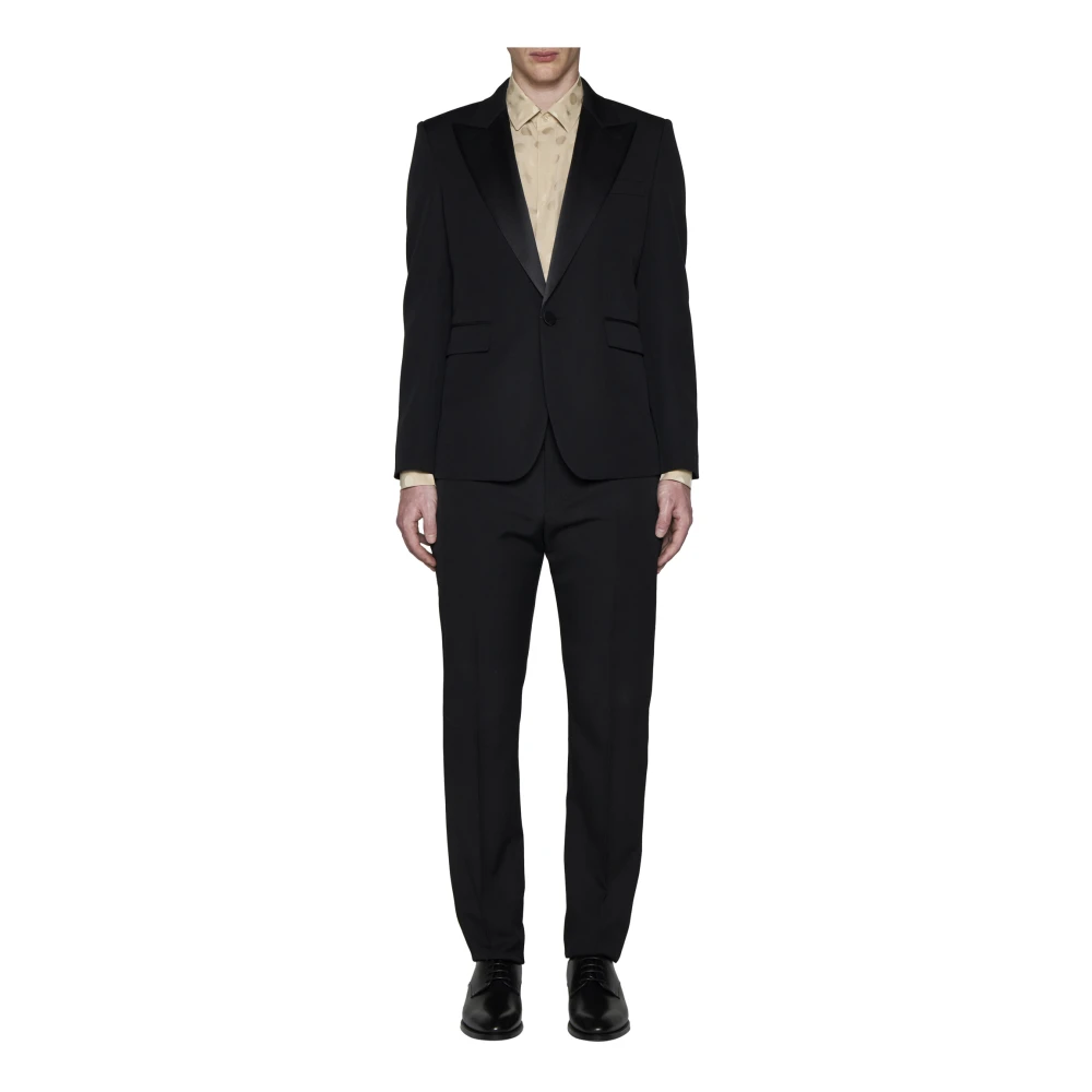 Saint Laurent Zwarte wollen tailored broek Black Heren