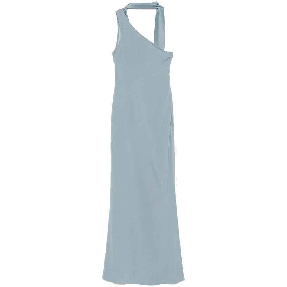 Taller Marmo Blauwe One-Shoulder Draperen Jurk Blue Dames