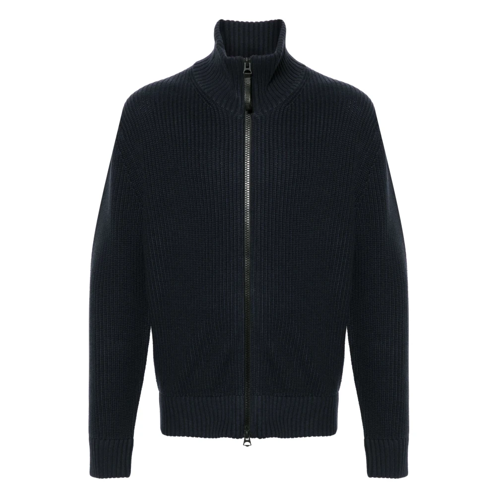J.LINDEBERG Blauwe Wollen Blend Rits Vest Blue Heren