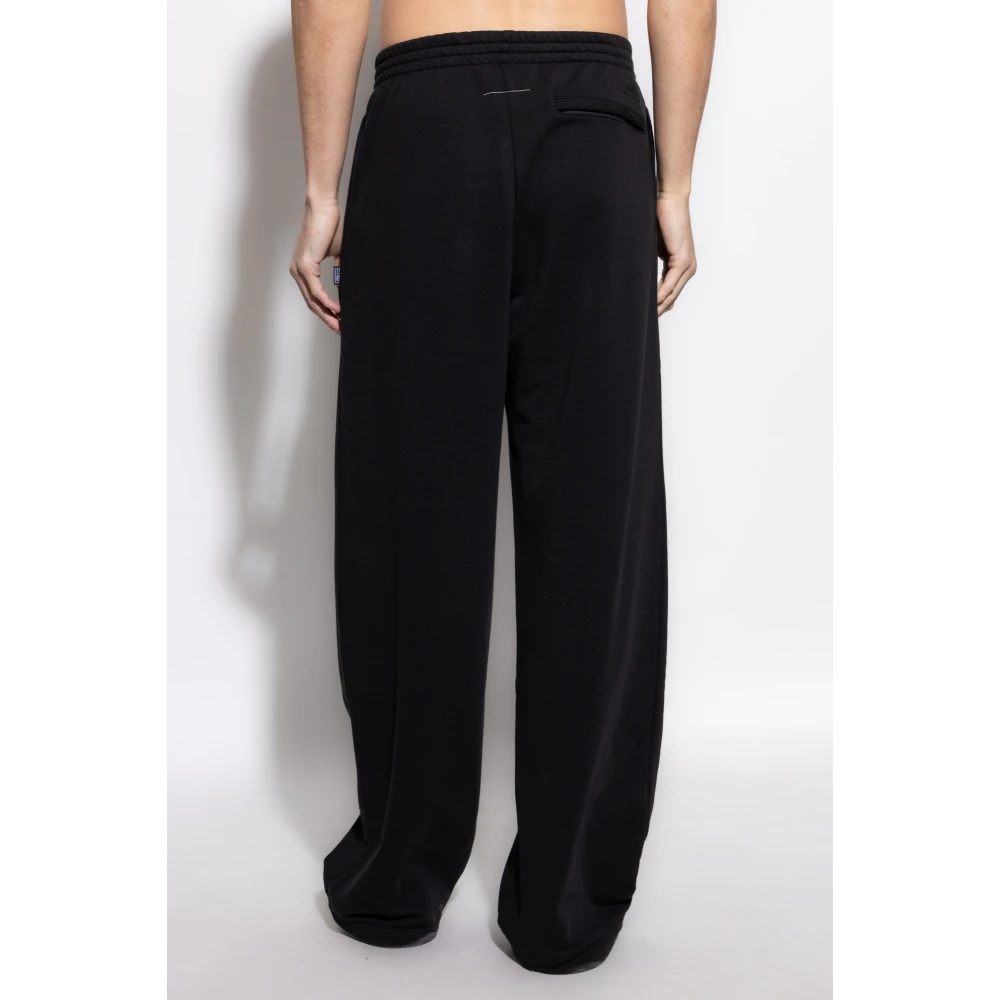 MM6 Maison Margiela Sweatpants met stiksels op de pijpen Black Heren