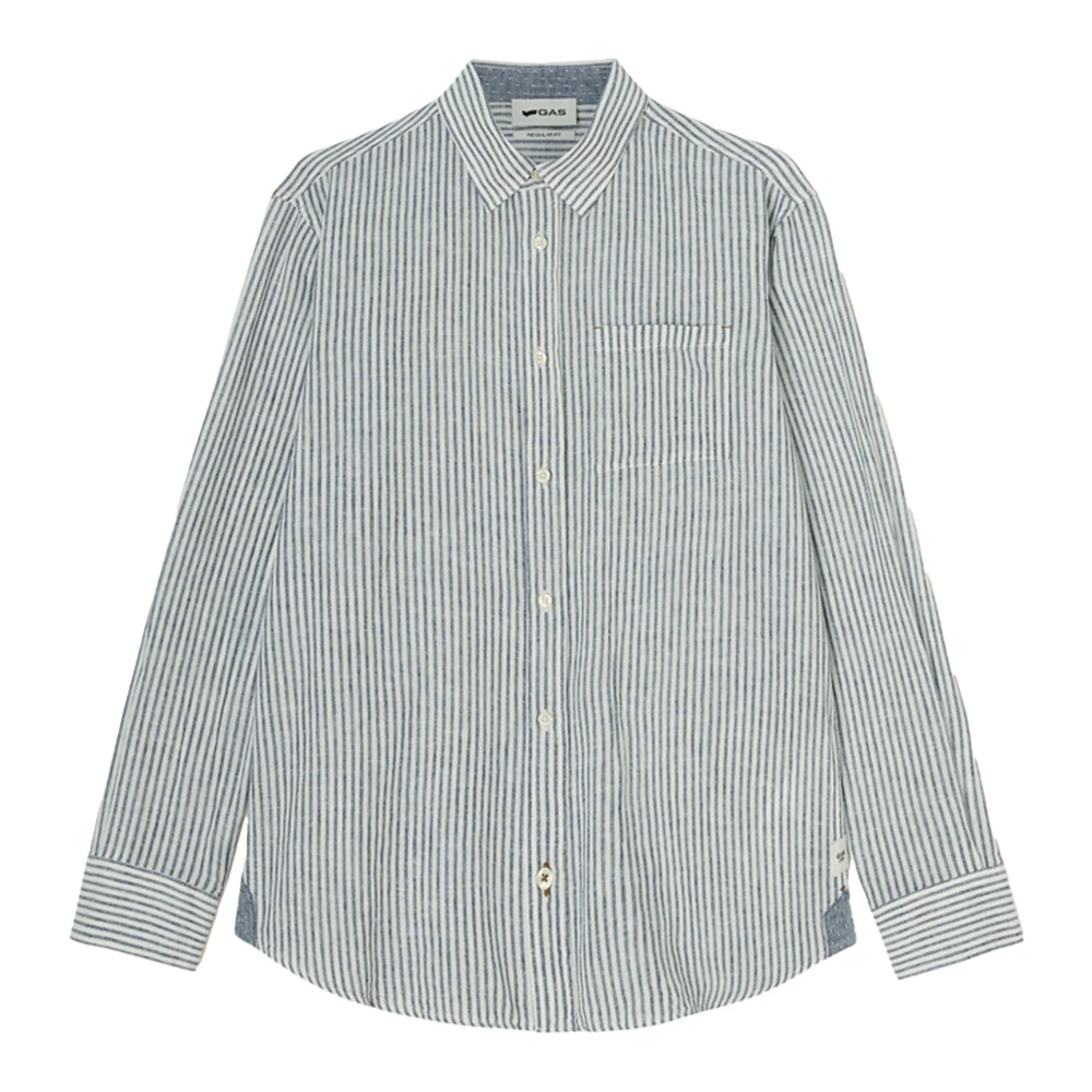 GAS Heren Overhemd Klassieke Moderne Stijl Blue Heren