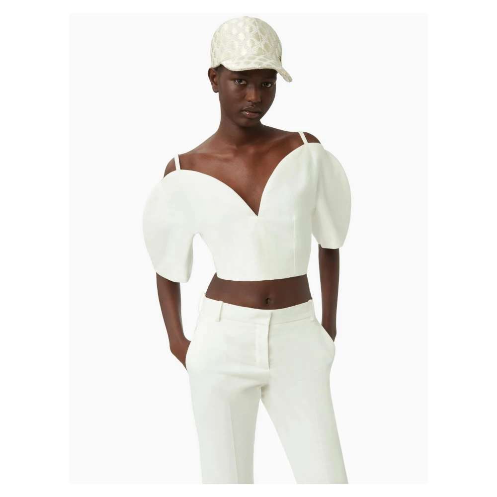 Nina Ricci Hartvormige Halslijn Natuurlijke Top White Dames