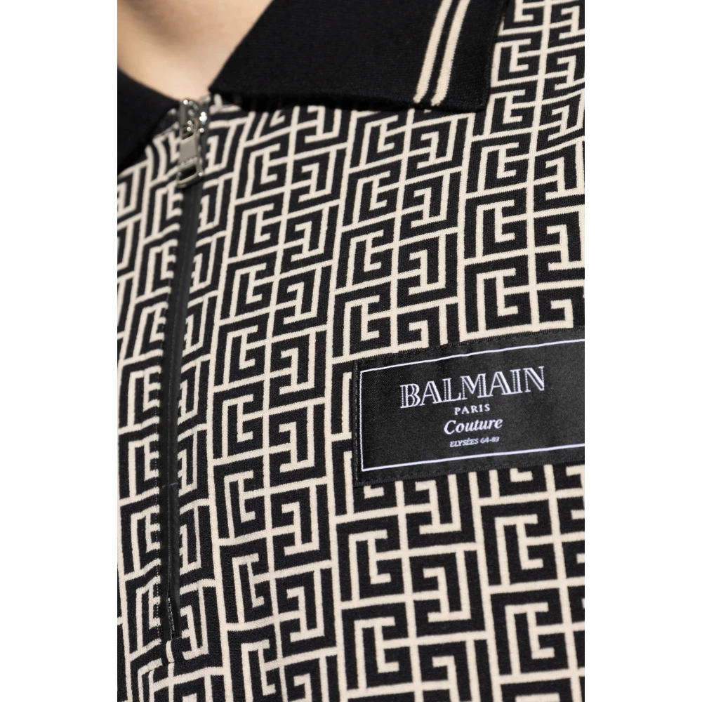 Balmain Polo met Monogram Beige Heren