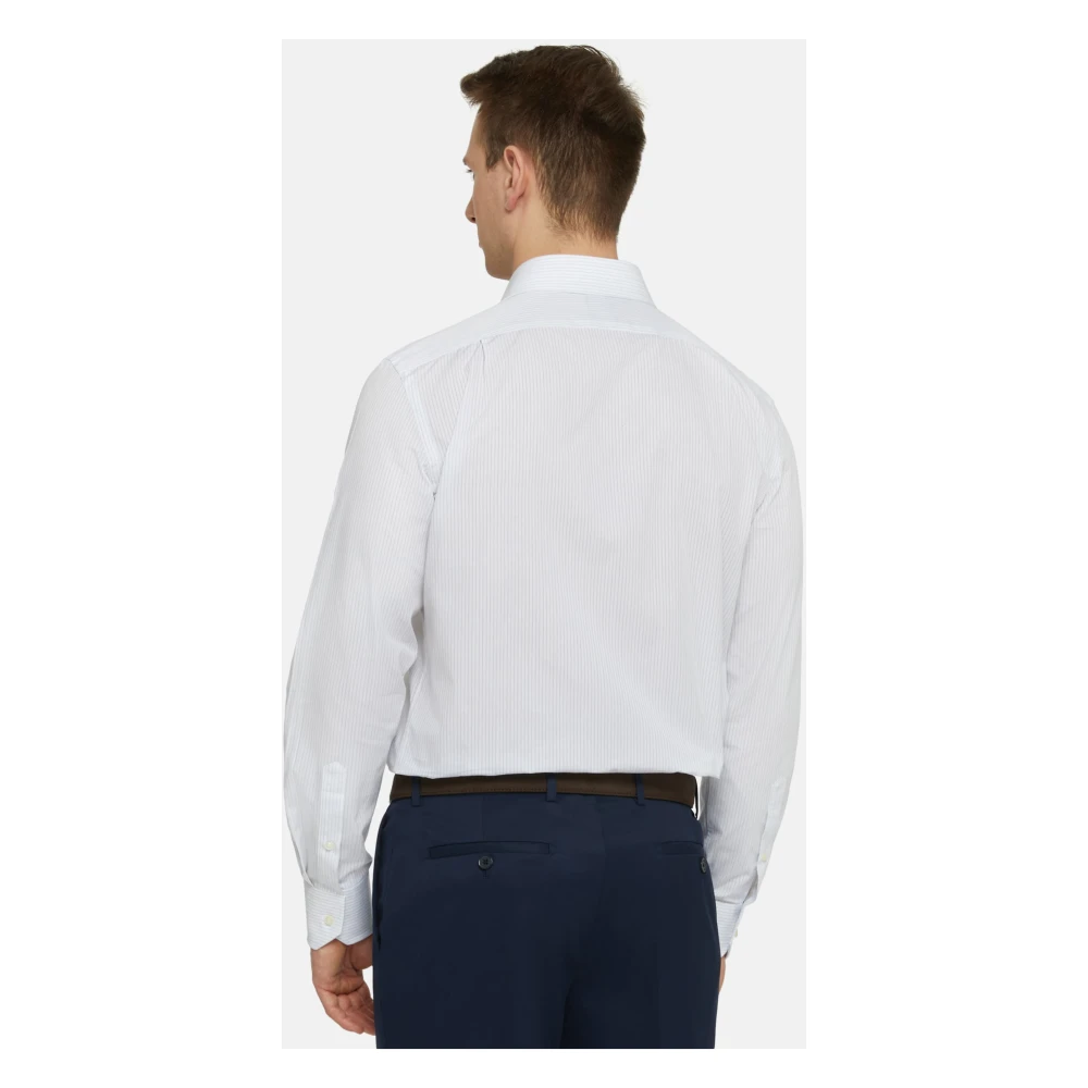 Boggi Milano Overhemd met Windsor-kraag en strepen Regular Fit Blue Heren