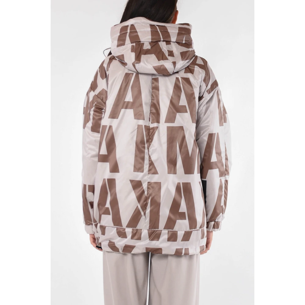 Max Mara Omkeerbare Greenlo Jas met Capuchon White Dames