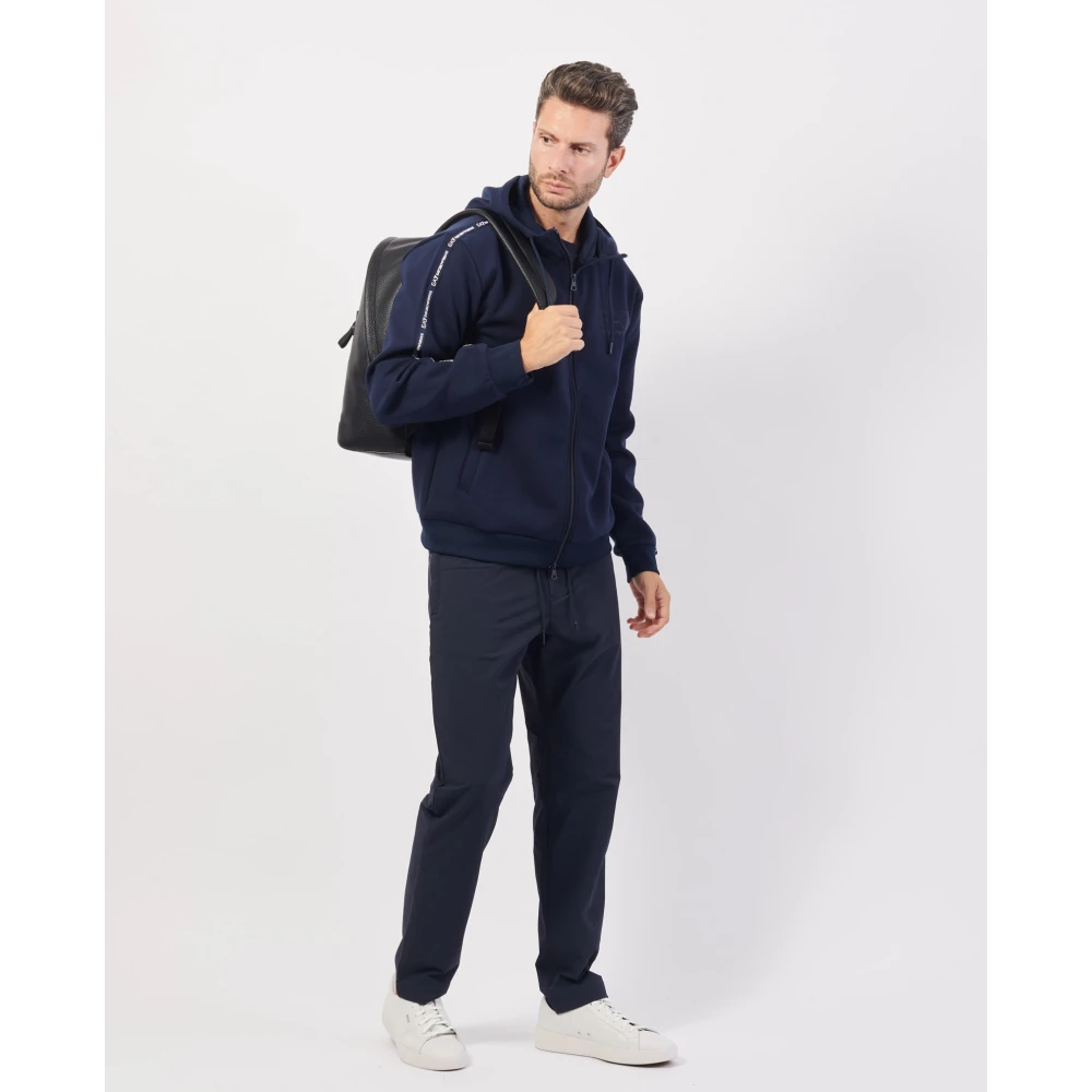 Emporio Armani Blauwe Hoodie met Rits Blue Heren