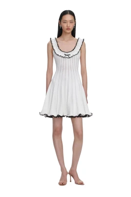 Contrast Trim Knit Mini Dress