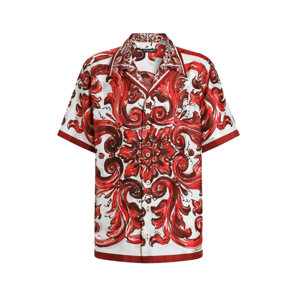Dolce & Gabbana , Short Sleeve Shirts, Male, Multicolor, M, Hawaii Short Sleeve Shirt