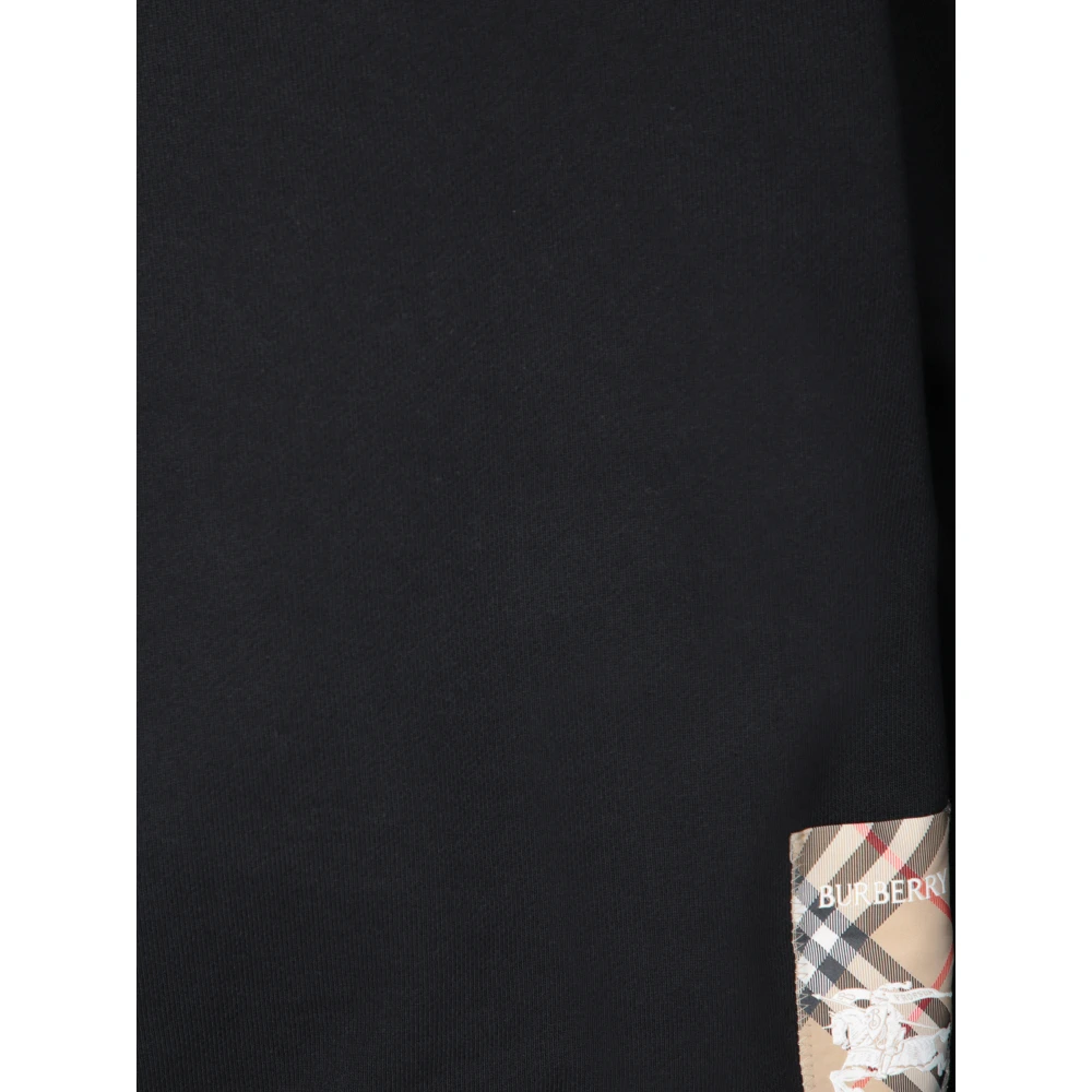 Burberry Zwarte Geribbelde Sweatshirt met Lange Mouwen Black Heren