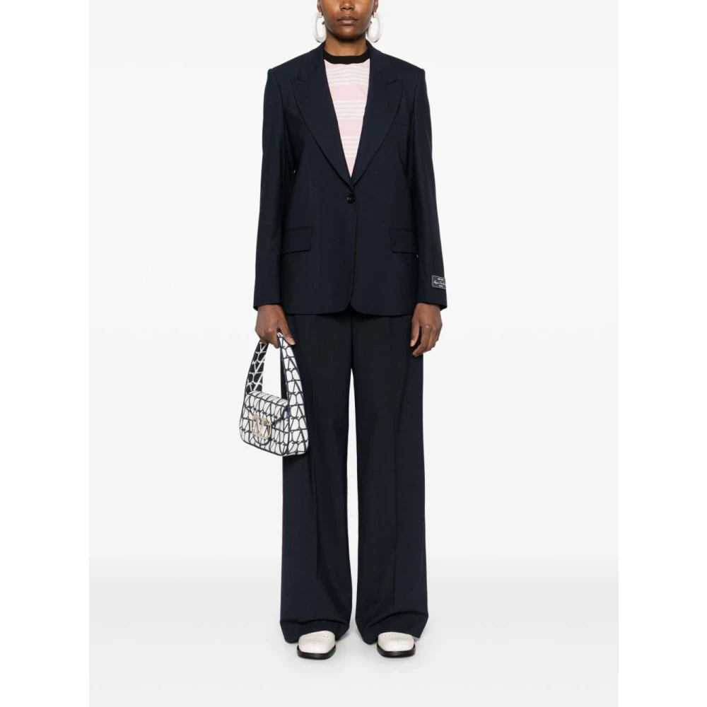 Msgm Blauwe Wollen Broek Blue Dames