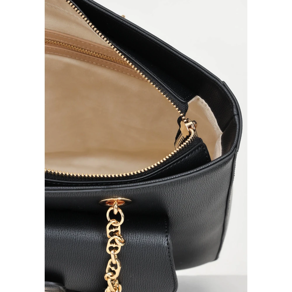 Love Moschino Zwarte Shopper Tas met Kettinghandvat Black Dames