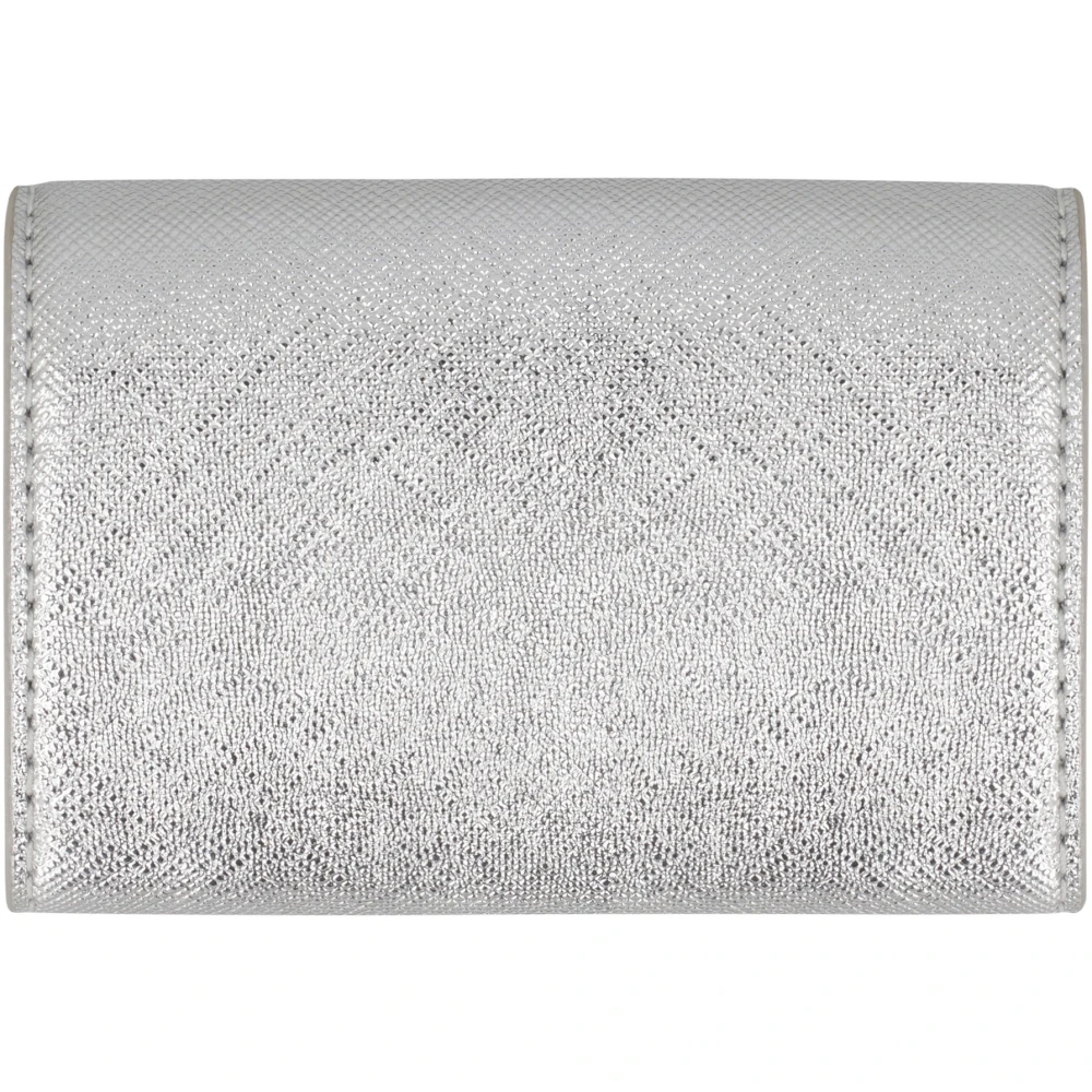 Marc Jacobs Metallic Leren Snap Portemonnee Gray Dames