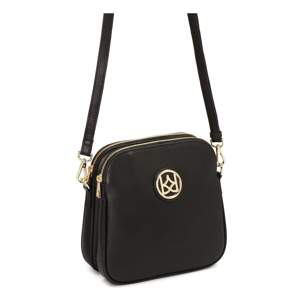 Kazar Monogram leren letterportemonnee Black Dames