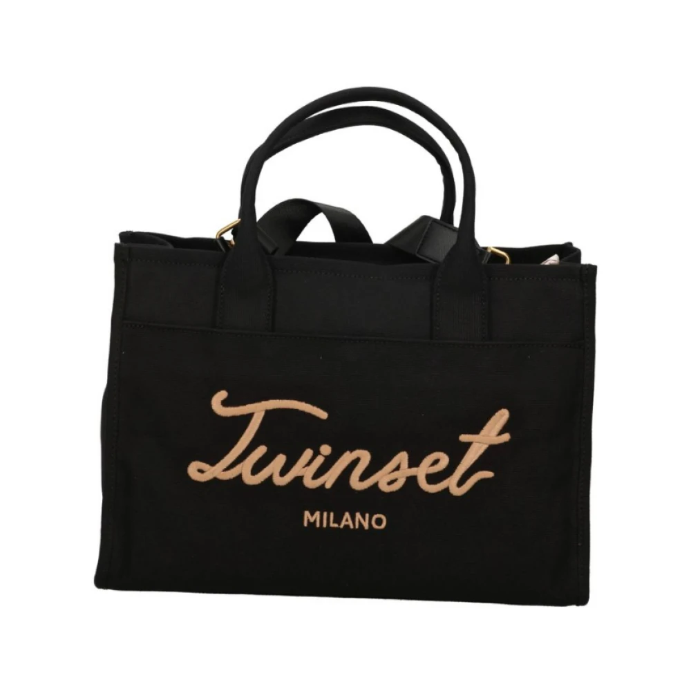 Twinset Women's Black Sand Fabric Bag - Shopping Bags - One Size - Bags