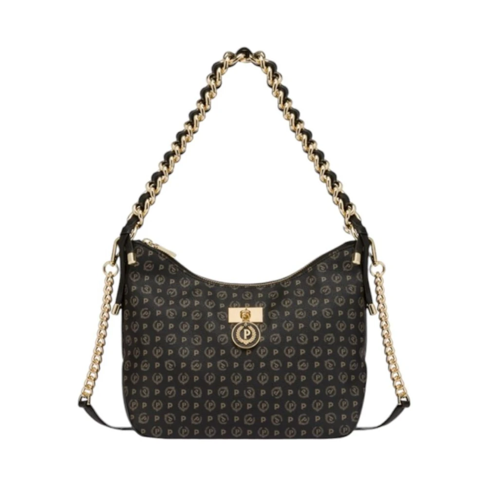 Pollini Heritage Zwarte Tas met Gouden Inzetstukken Black Dames