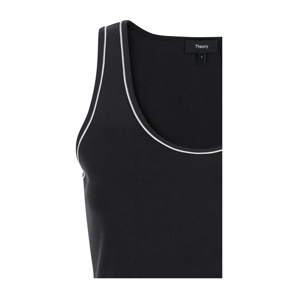 Theory Zwarte Scoop Neck Tank Top Black Dames