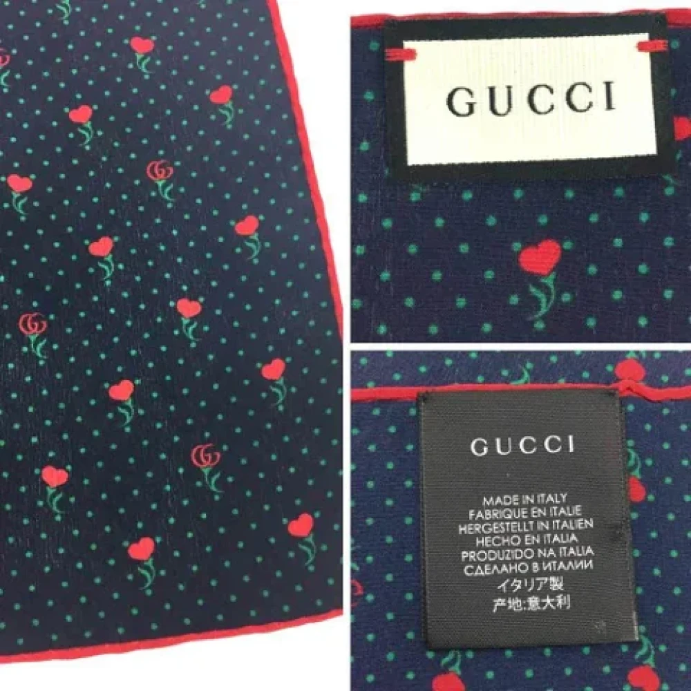 Gucci Vintage Pre-owned Wool scarves Blue Dames