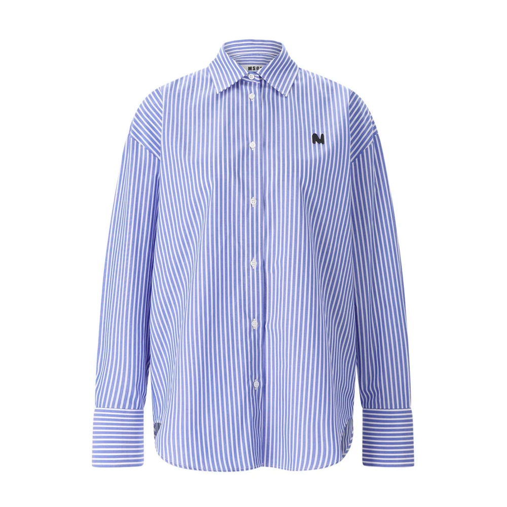 Msgm Donna Blu Camicia Oversize