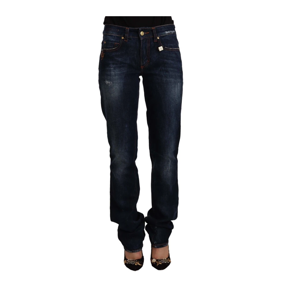 Gianfranco Ferré Women's Blue Chic Mid Waist Straight Cut Jeans - Straight Fit Jeans - W26 - Jeans
