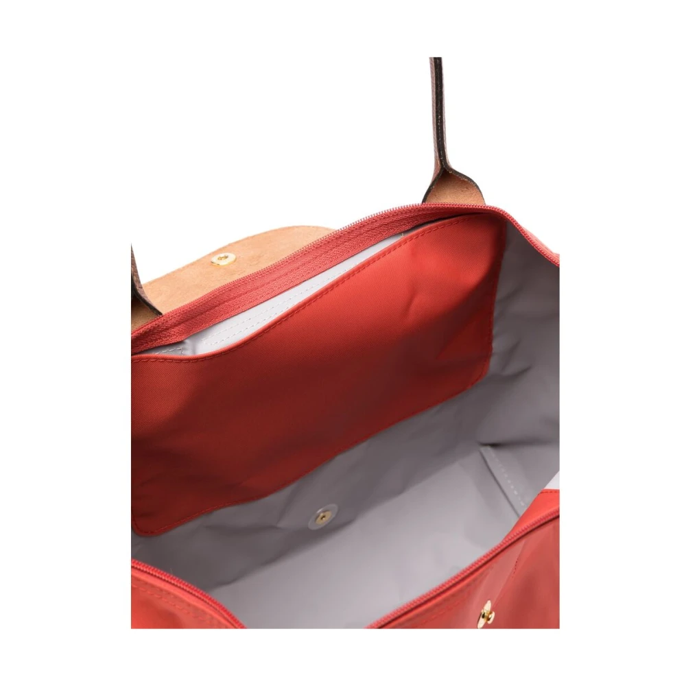 Longchamp Rode Canvas Opvouwbare Top Handtas Red Dames