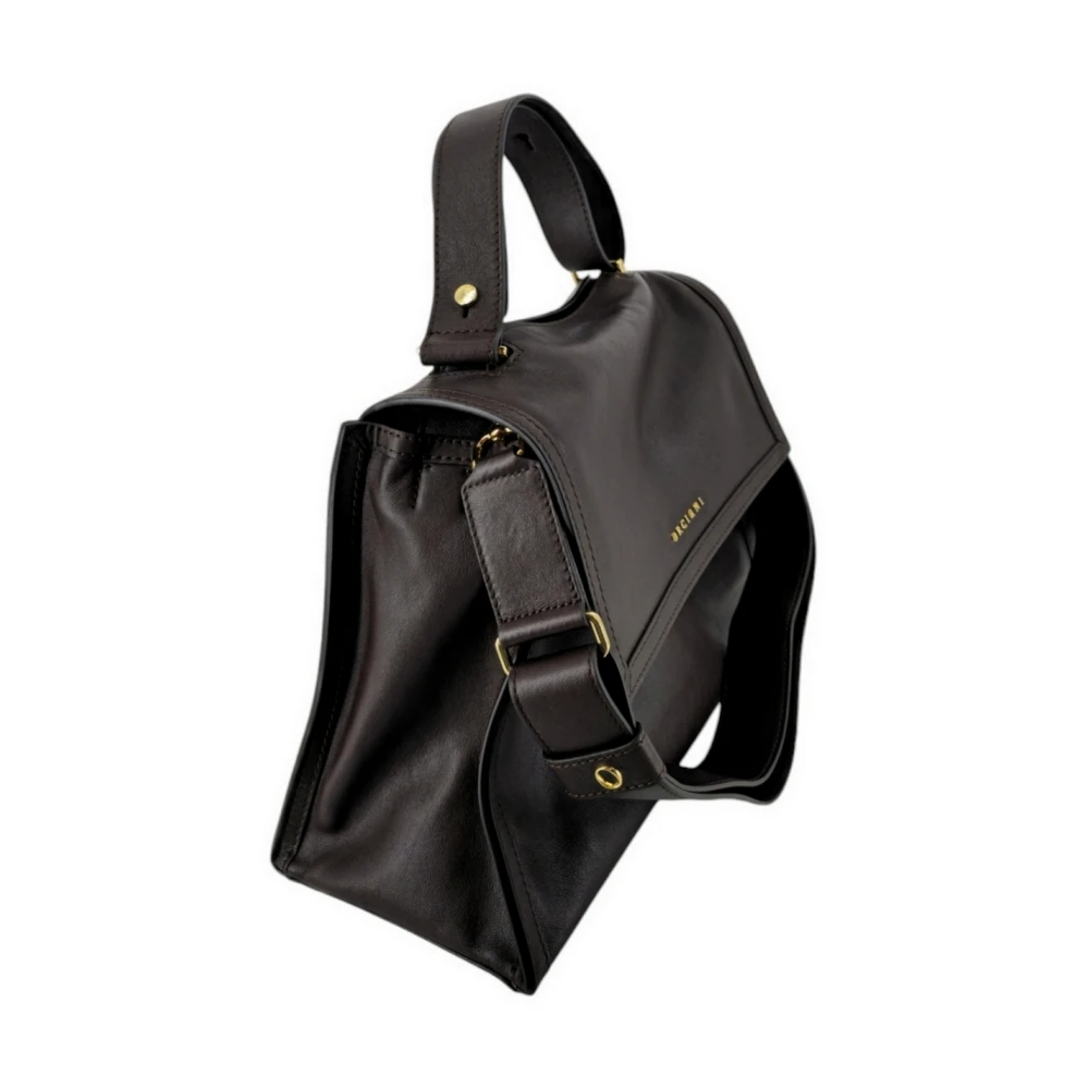 Orciani Donkerbruine Dames Leren Handtas Brown Dames