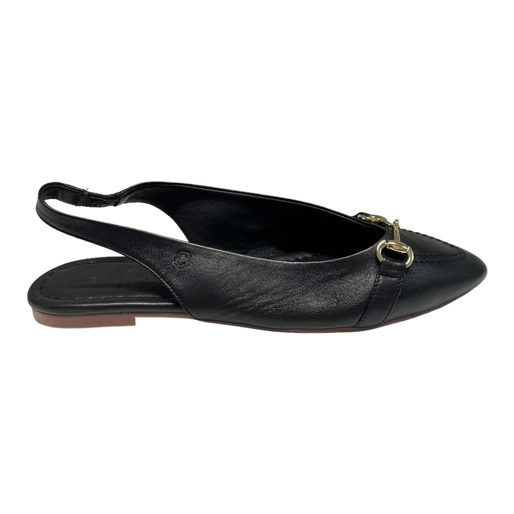 Carmela Leren Ballerina Schoenen met Accessoire Black Dames