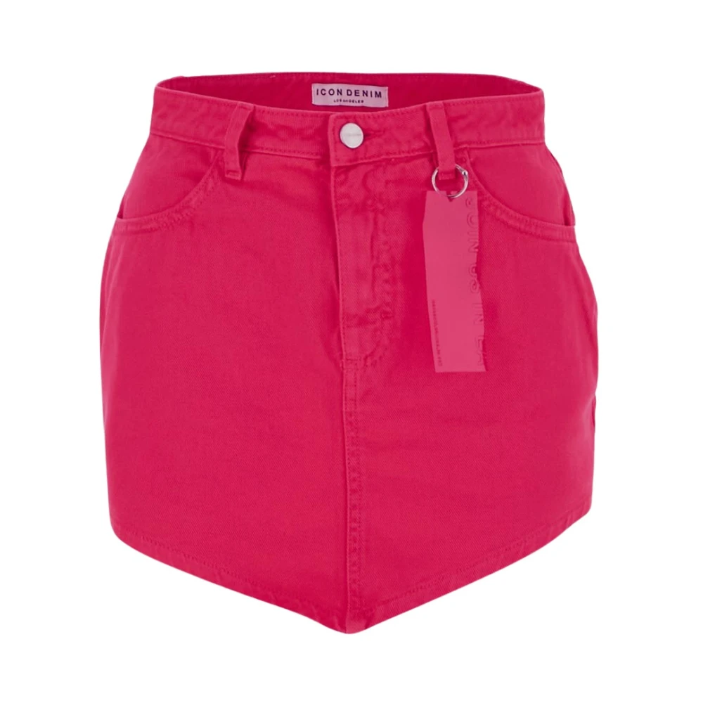 Icon Denim Short Skirts Pink Dames