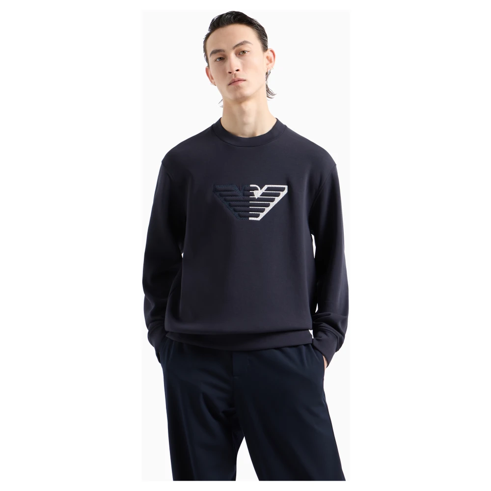 Emporio Armani Blauwe Sweater Collectie Blue Heren
