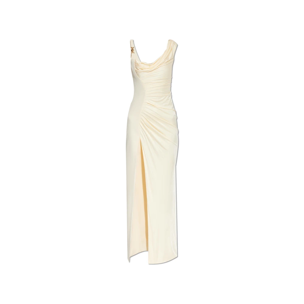 Versace Jurk met een voorsplit Beige Dames