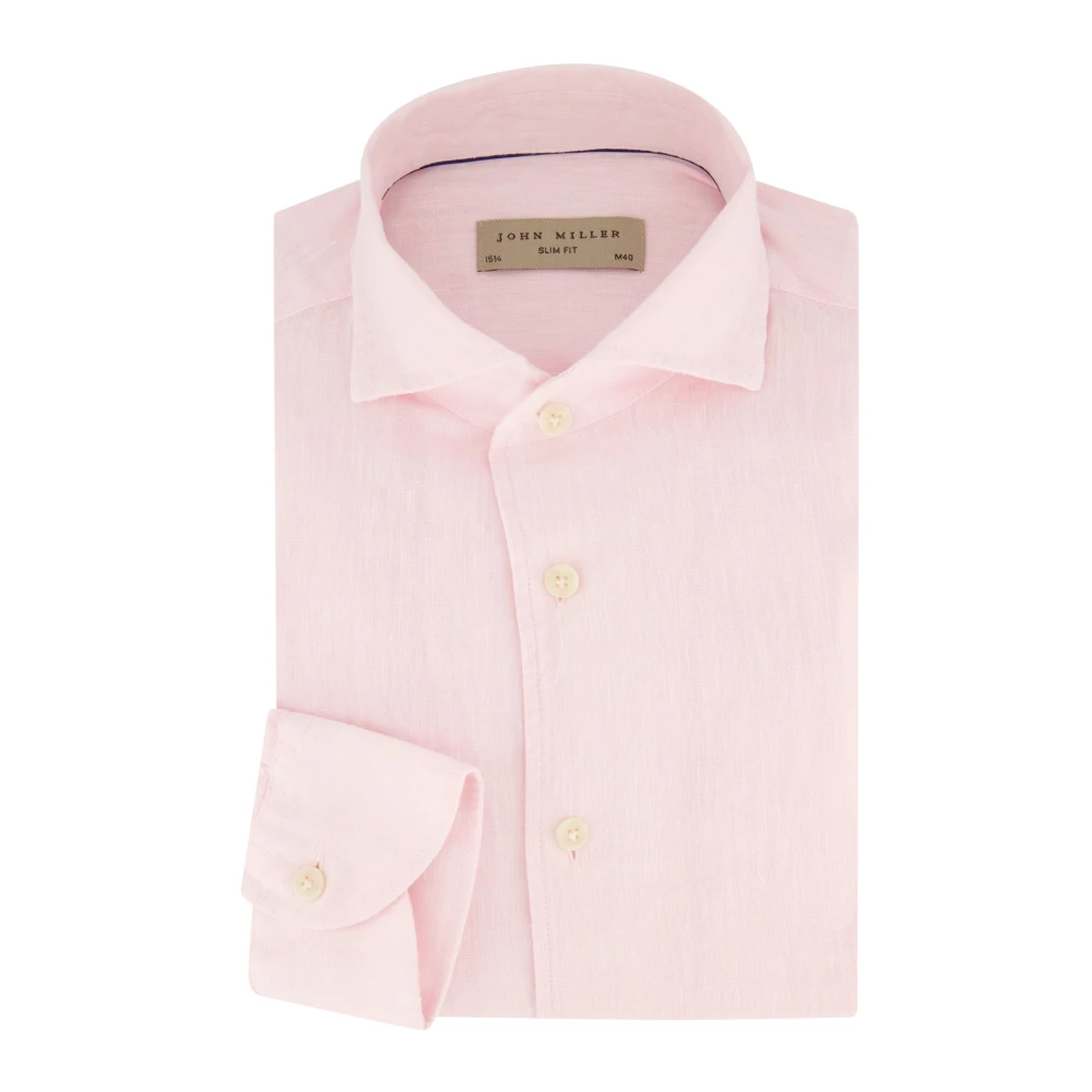 John Miller Slim Fit Roze Business Overhemd Pink Heren