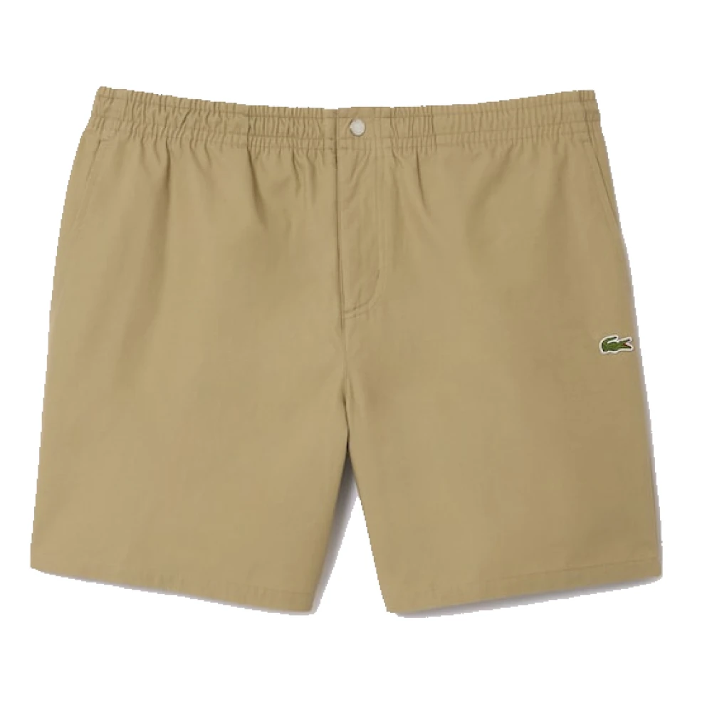 Lacoste Relaxed Fit Katoenen Poplin Shorts Brown Heren