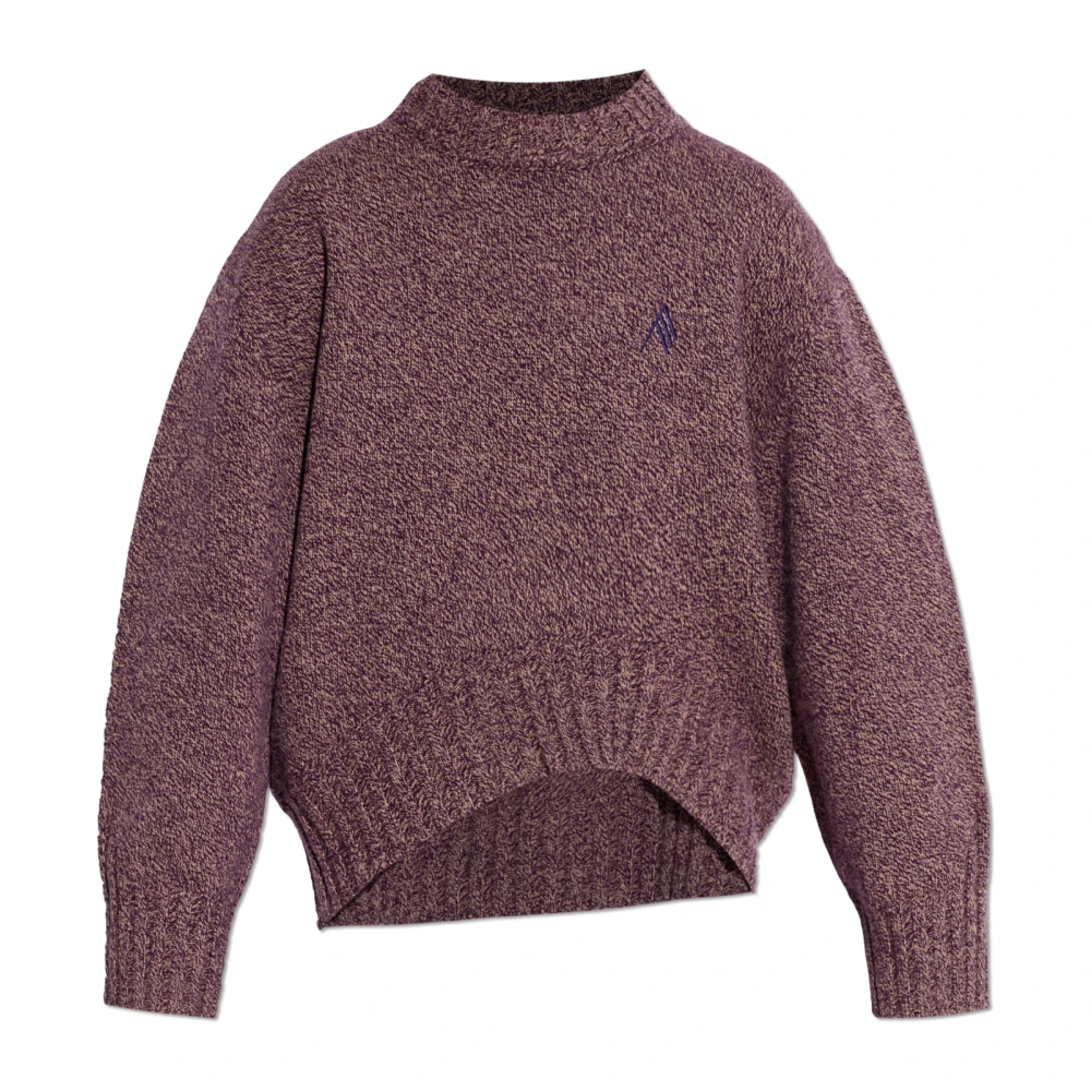 The Attico Women's Pink Round-Neck Knitwear, Xs, Logo Turtleneck Jumper