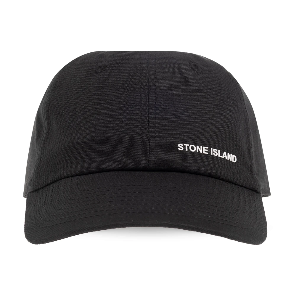 Stone Island Baseballpet met logo Black Heren