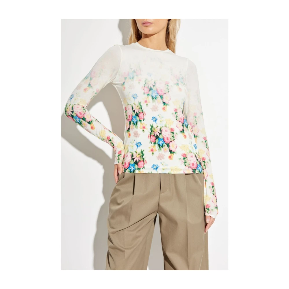 Loewe Bloemenprint T-shirt en Polo Multicolor Dames