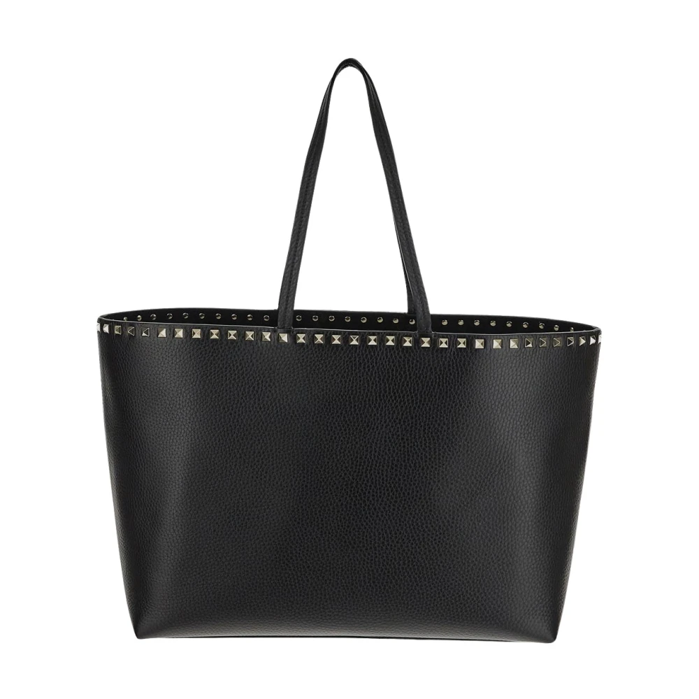 Valentino Garavani Leren Rockstud Shopper Tas Black Dames
