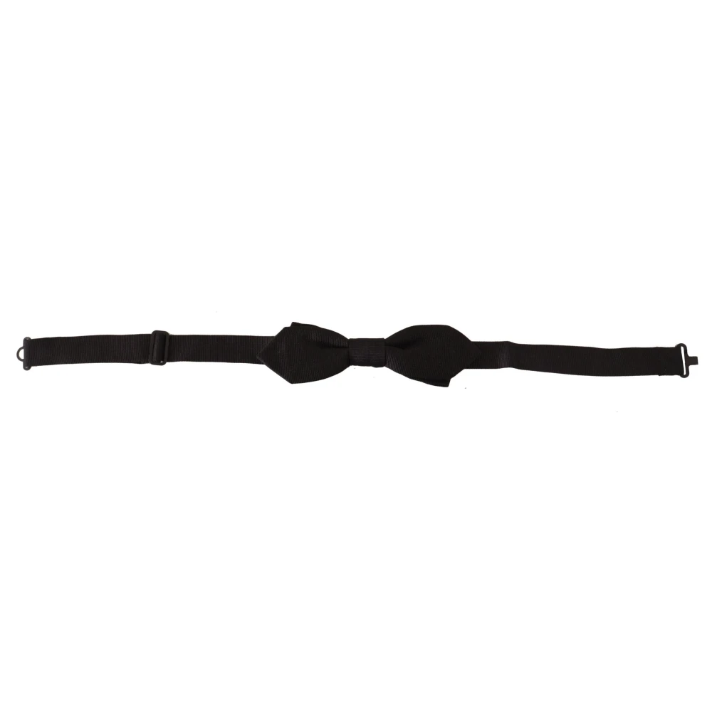Dolce & Gabbana Men's Black Bowties, One Size, Silk Butterfly Bowtie - Elegant And Sophisticated