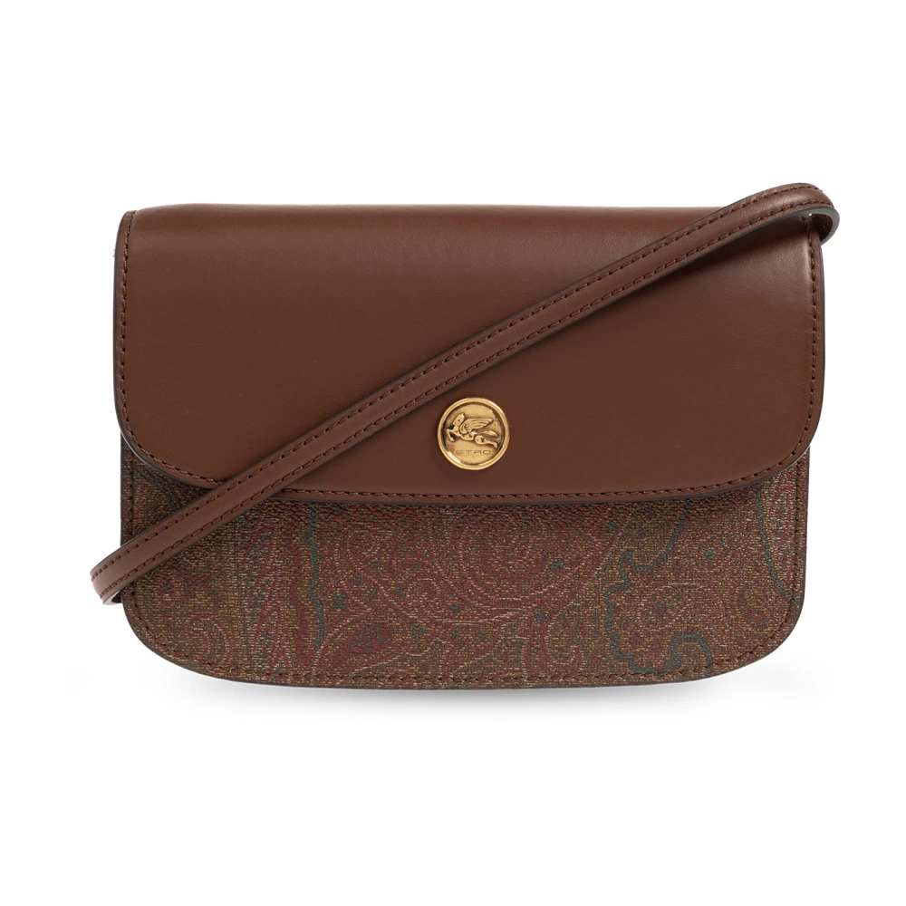 ETRO Bruine Leren Schoudertas met Compartimenten Brown Dames