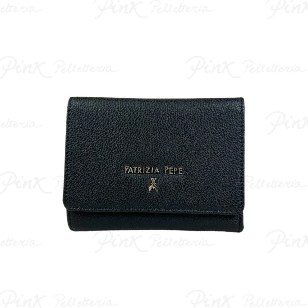 Patrizia Pepe Donna Nero - Portafoglio Medio In Pelle Con Scritta - Accessories - One Size