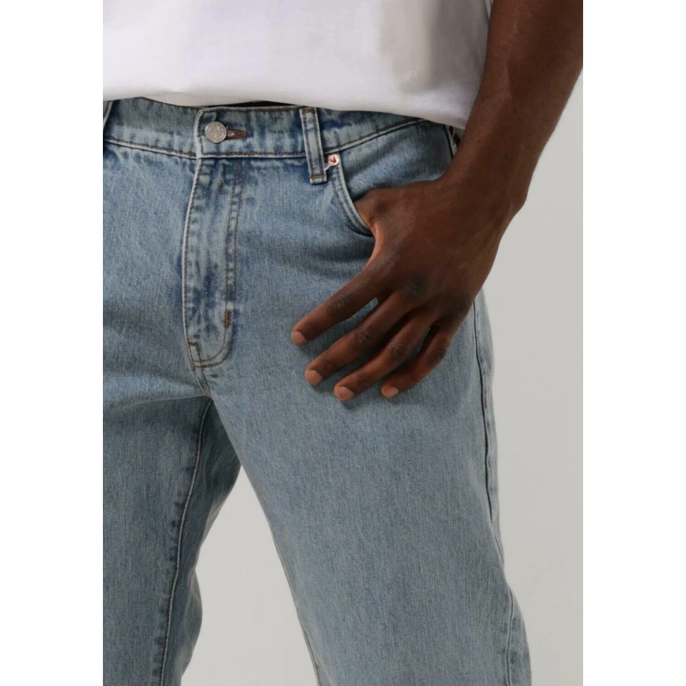 Woodbird Heren Straight Leg Blauwe Jeans Blue Heren