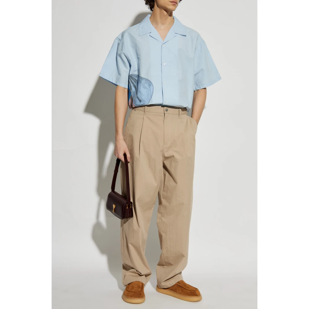 JW Anderson Kortemouwenshirt Blue Heren