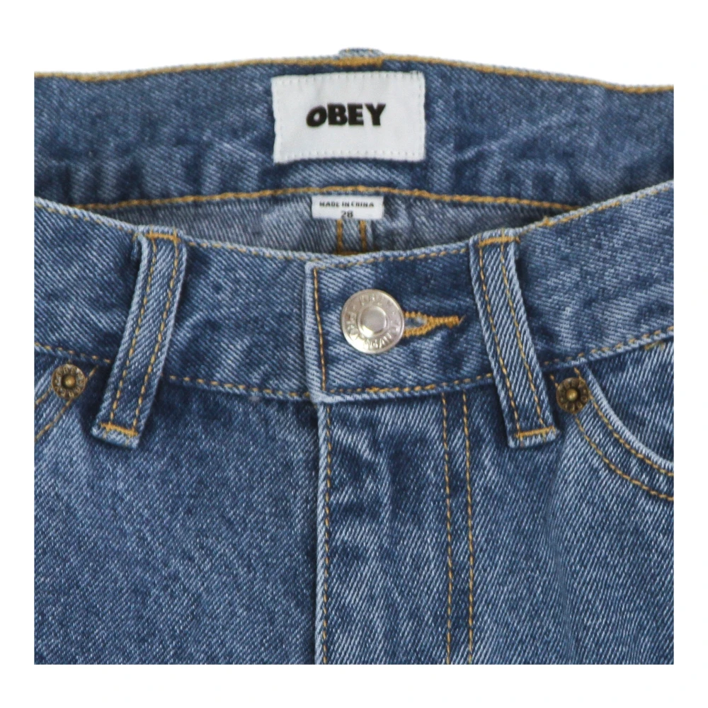 Obey Denim Jeans met Geborduurd Ogen Logo Blue Heren