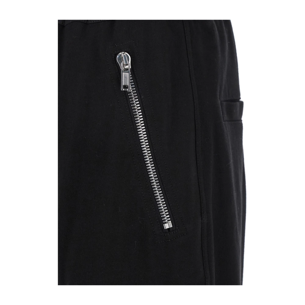 Rick Owens Zwarte wollen track pants met oversized trekkoord Black Heren