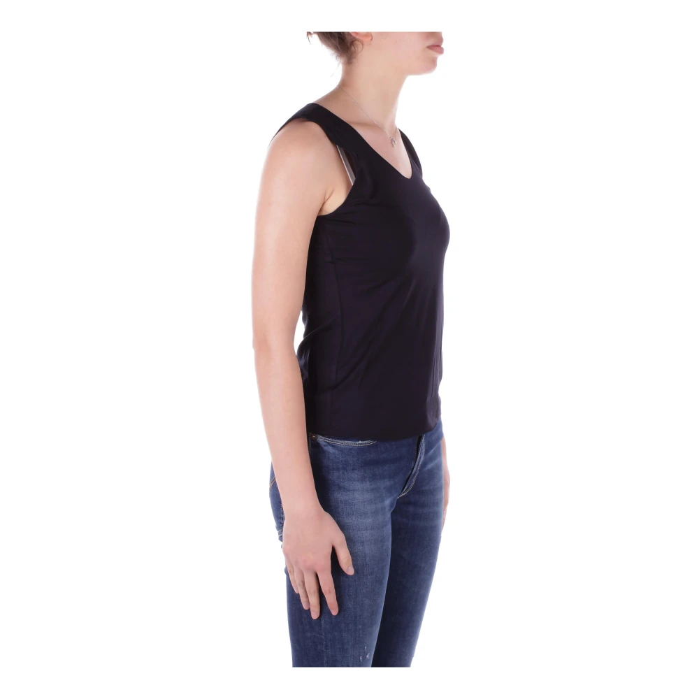 Emporio Armani Blauwe T-shirts en Polos Slim Fit Blue Dames
