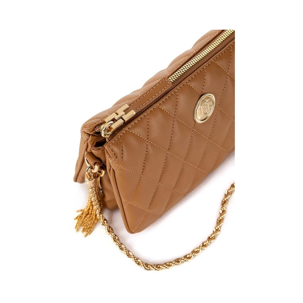 Elisabetta Franchi Gewatteerde Schoudertas in Karamel Beige Dames