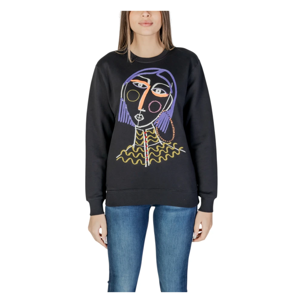 Desigual Lente Zomer Onbedekte Sweatshirt Black Dames